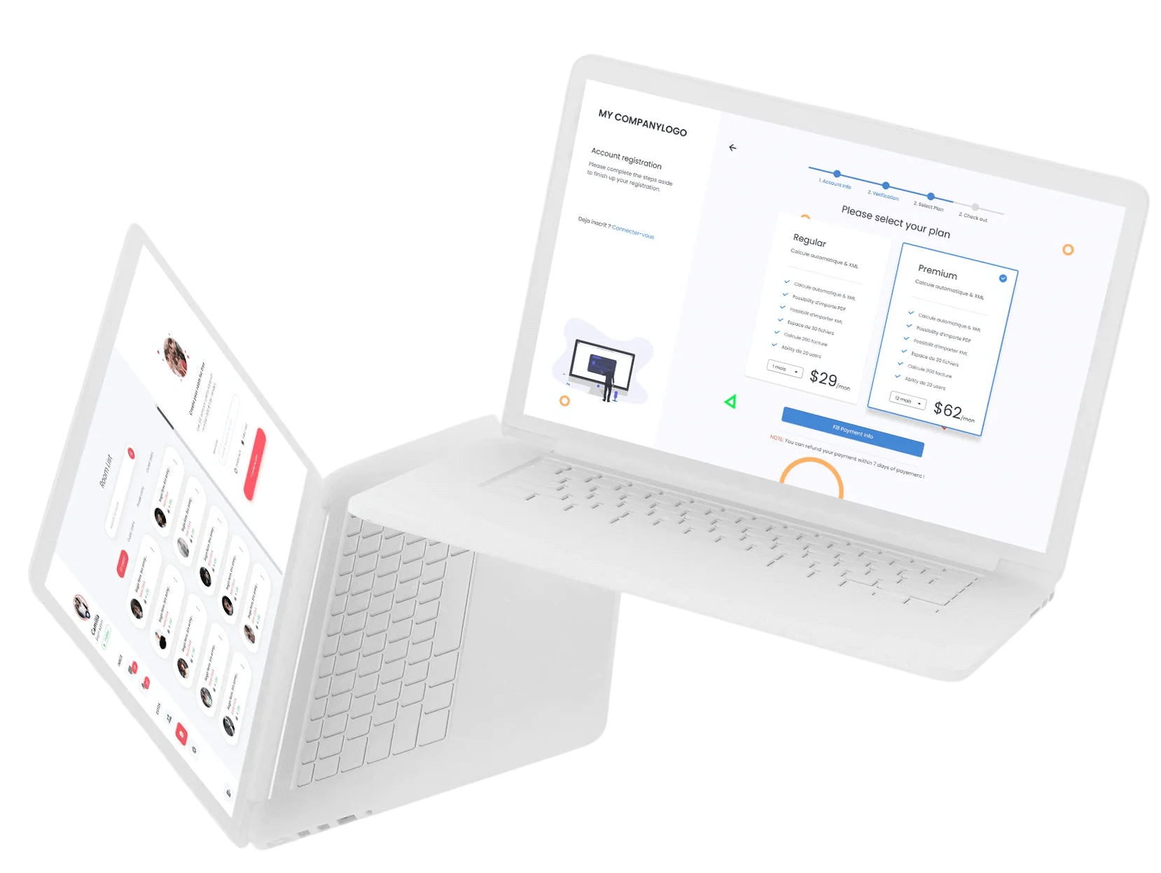 Floating laptops with UI Design Preview